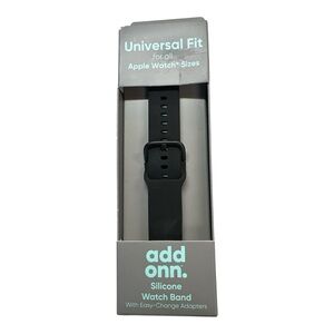 Add Onn. Universal Fit Black Silicone Watch Band New